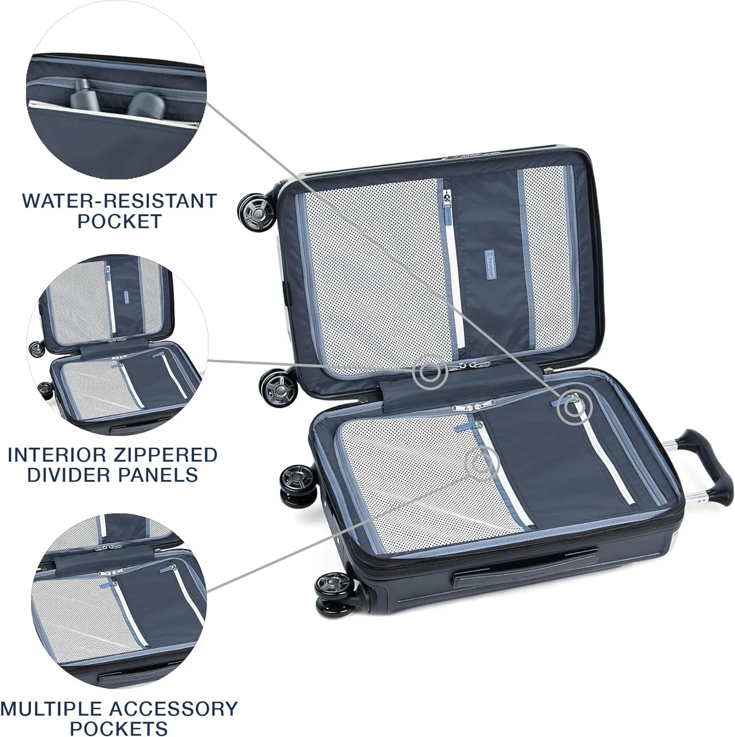 Travelpro Platinum Elite equipaje de mano expandible, Spinner de 8 ruedas, bloqueo TSA, Maleta de policarbonato de carcasa dura