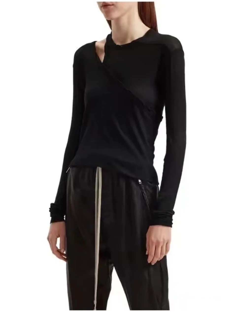 

Double Layer Thin Fabric Long Sve Base Layer T-irt Meng Ling Two Ways to Wear Single oulder Desert Wasteland Sle ...
