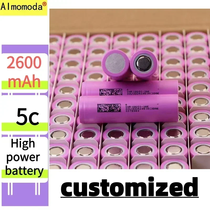 Customized new 18650 rechargeable lithium battery 3.7v2600mAh 5C full capacity large capacity electric vehicle power tools