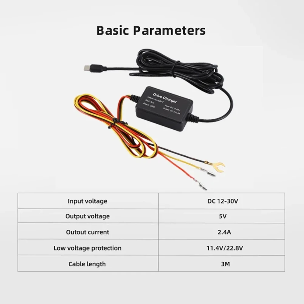 For 70mai Hardwire Kit UP03 Only Type-C Port for 70mai A810 X200 Omni M500 24H Parking Monitor Power Line(A)