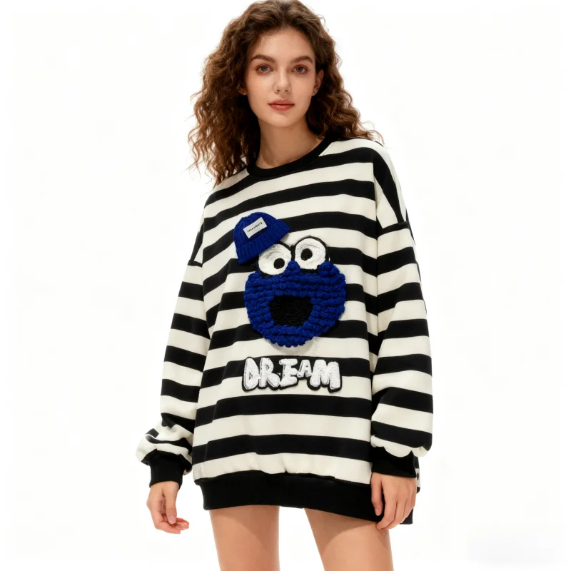 

Korean Style round Neck Striped Long Sleeve T-Shirt Women's Fashionable Comfortable Early Autumn New Arrival Top