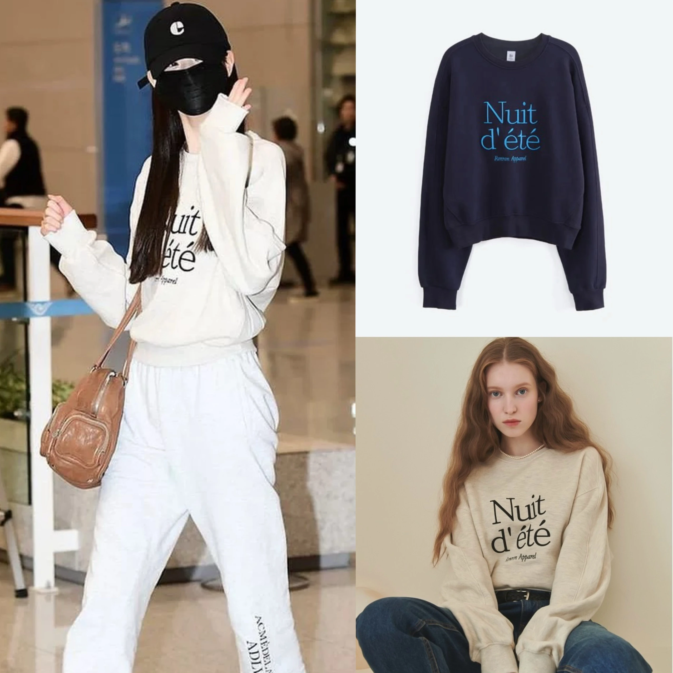 

Casual Long Sve round Ne Sweatirt Letter Embroidery College Sle Cotton 00% Women's Premium Quali Streetwear