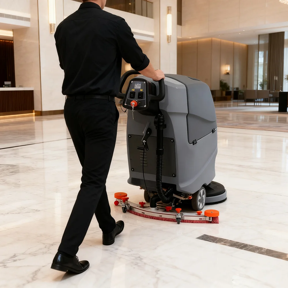 A5B معدات التنظيف التجارية المكنسة الكهربائية الصناعية المشي خلف الكلمة الغسيل #4