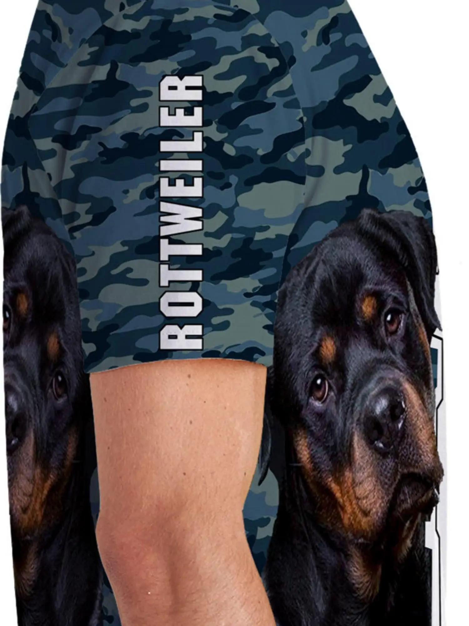 Kaos Grafis Rottweiler Pria - Poliester Lembut, Lengan Pendek, Leher Bulat, Kenyamanan Sepanjang Musim, Pakaian Pesta Kasual, Ukuran Besar