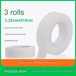 3 Roll Medical Pressure-sensitive Adhesive Tape Transparent Breathable Medical Tape Wound Dressing Fixing Plaster Waterproof PE