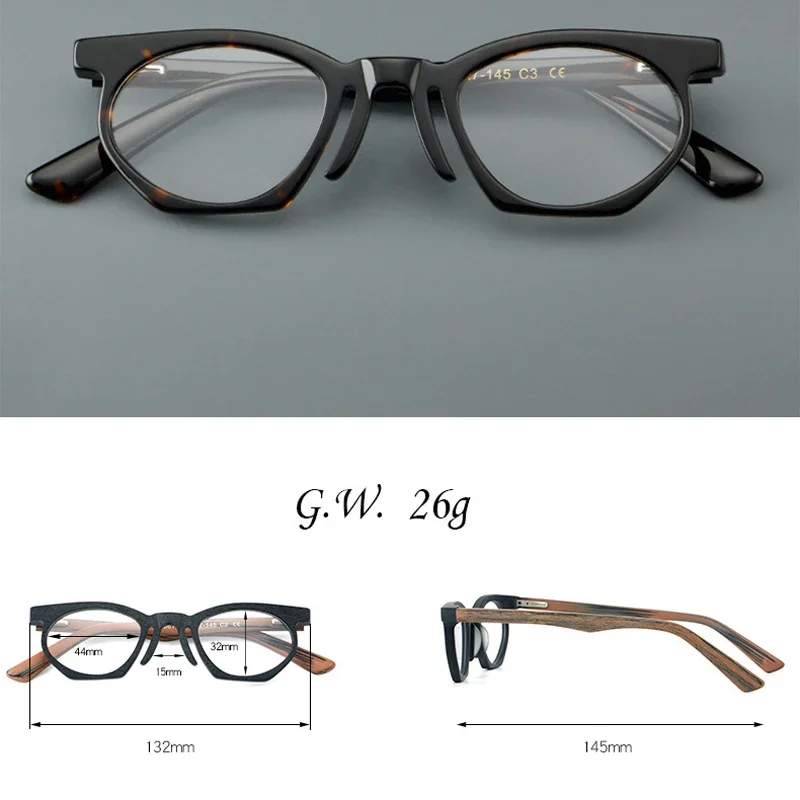 

Очки KIZN с ацетатной оправой, мужские и женские, 2025, новые, винтажные, качественные, для коррекции зрения, люксовые, от -0.50 до -10