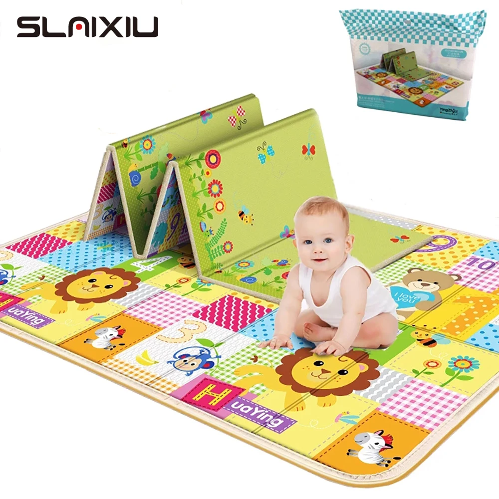 180x100 Foldable Baby Play Mat Waterproof Baby Mat for Floor Portable Playmat for Babies with Travel Bag Kids Rug Activitys Toys