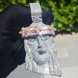 Hip Hop 5A+ CZ Stone Paved Bling Ice Out Big JESUS PIECE Pendants Necklaces for Men Rapper Jewelry Gold Silver Color