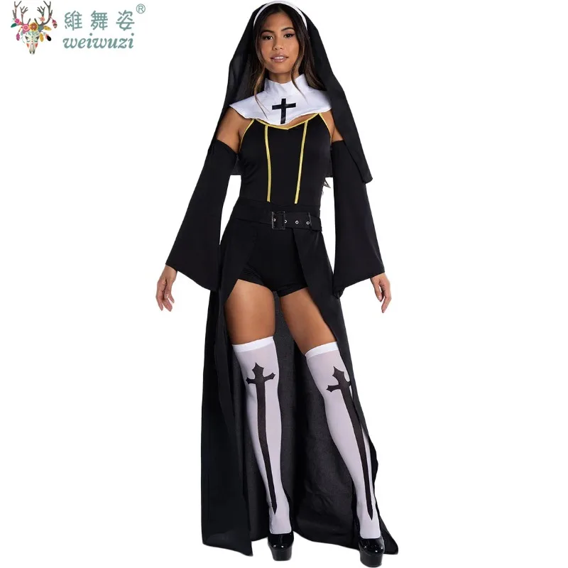 

Halloween Costume Church Religious Convent Cosplay Fancy Party Dress Sexy Lady Nun Superior Costume Carnival Maria Cosplay Dress