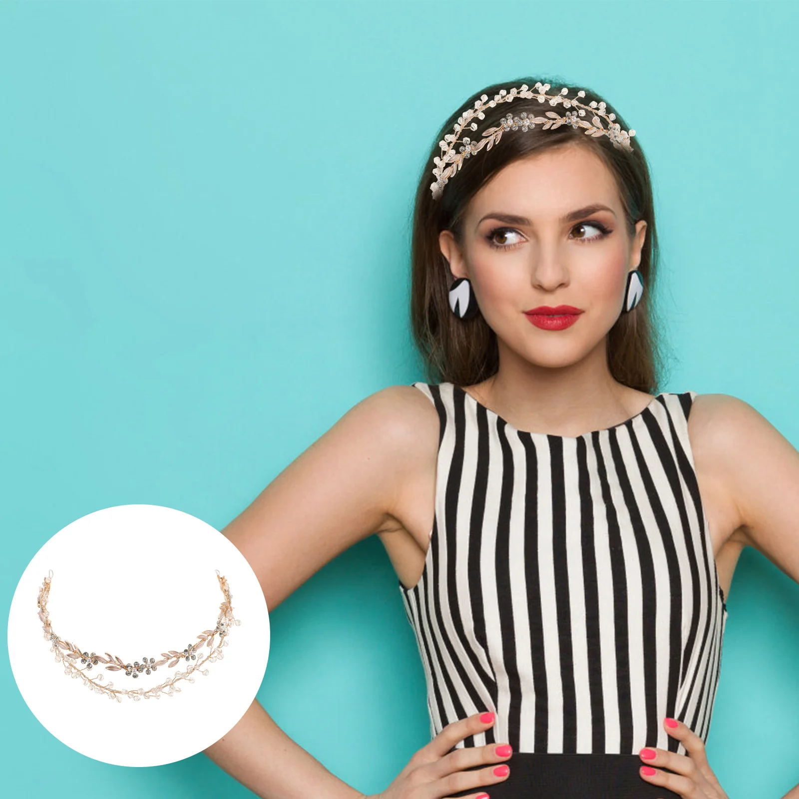 

Waterproof Bridal Headpiece Zinc Alloy Fake Pearl Elegant Wedding Party Headband Lightweight Women Hair Accessory Delicate