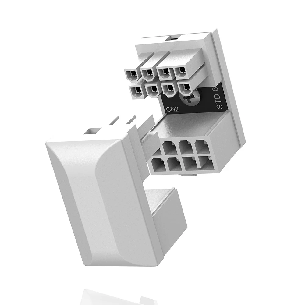ATX 8 Pin Female To 8 Pin Male Angled Turning Connectors Computer Parts Cables Management Ports Accessories for Video Card