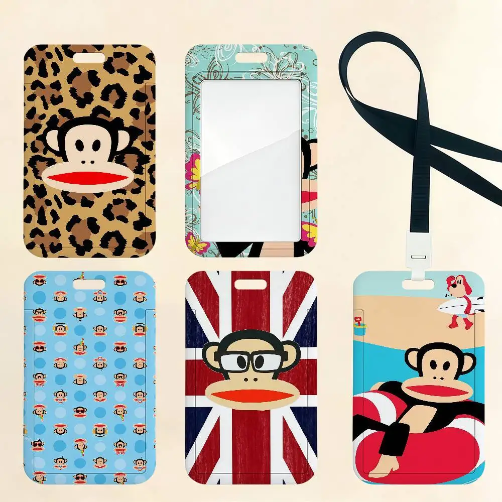 Cartoon P-Paul F-Frank Card Holder Corporate Business Work Badge Holders Uisex Credit Bus Daily Commute ID Case