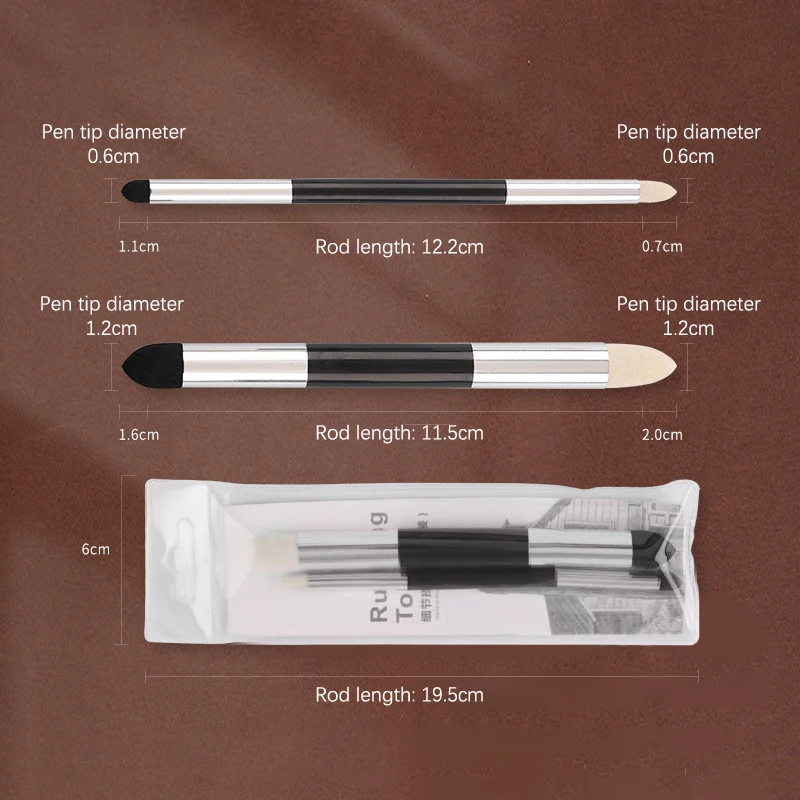 2Pcs/set Artist Sponge Pens For Drawing Washable Student Paint Rub Cotton Set Dual-Tip Pastel Stumps Sketch Brushes