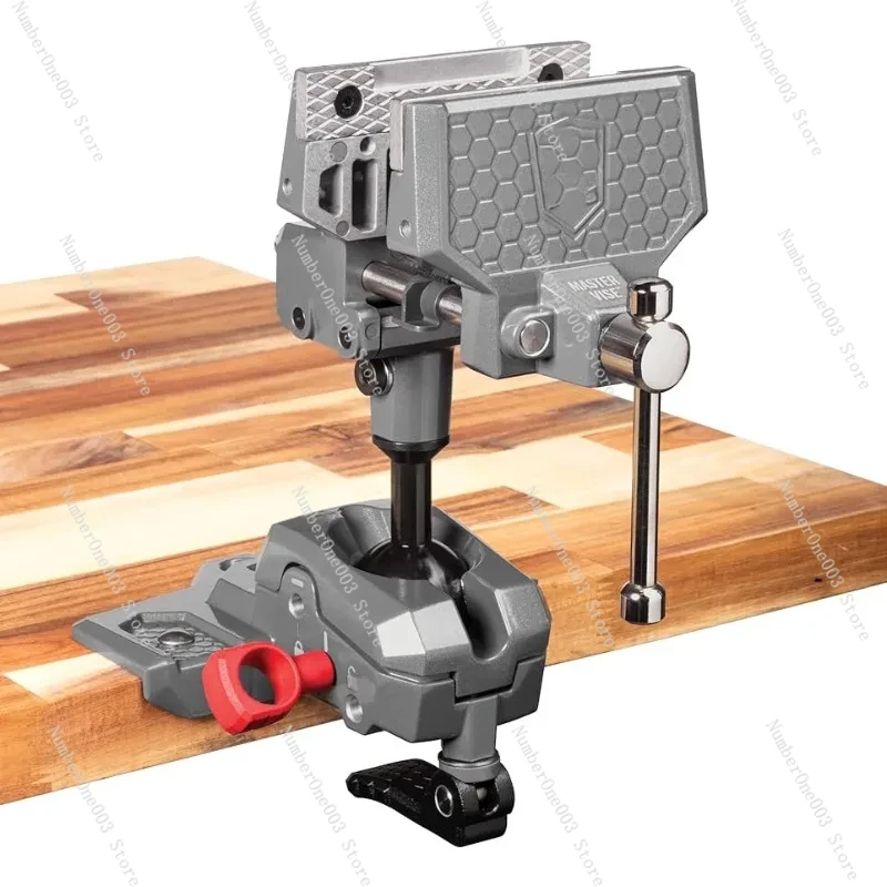 

360° Swiveling Bench Vise for Optimal Positioning, Versatile Applications, 5" Jaw Width Vise for Cleaning, Workholding Devices