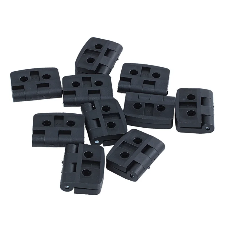 ABGR-60Pcs مفصلات أبواب بلاستيكية سوداء معززة 40 مم × 30 مم
