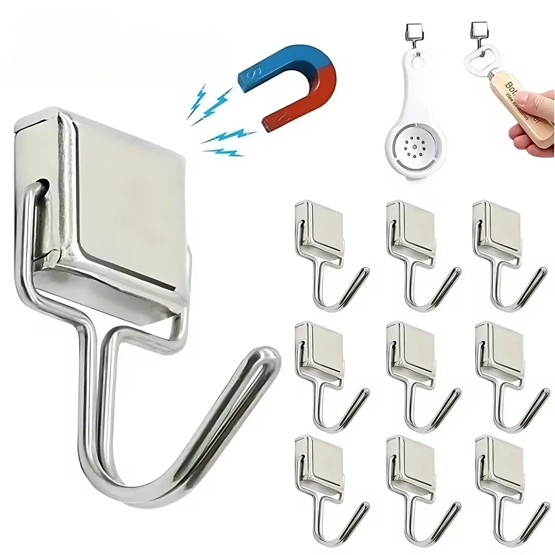 1-50PCS Strong Magnetic Hooks Multi-Purpose Metal Storage Pothook Home Kitchen Bar Magnet Hook Bathroom Hangers Heavy Duty