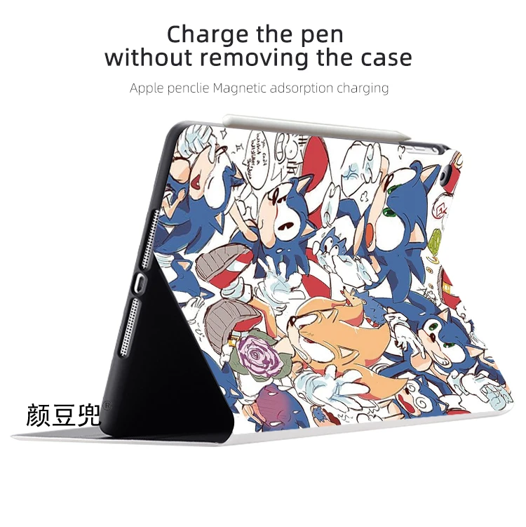 Soni le hérisson Anime film étui pour iPad 10.2 7th 8th 10th Air 4 5 Mini 5 6 étui de luxe en Silicone pour iPad Pro11 12.9 en 2023