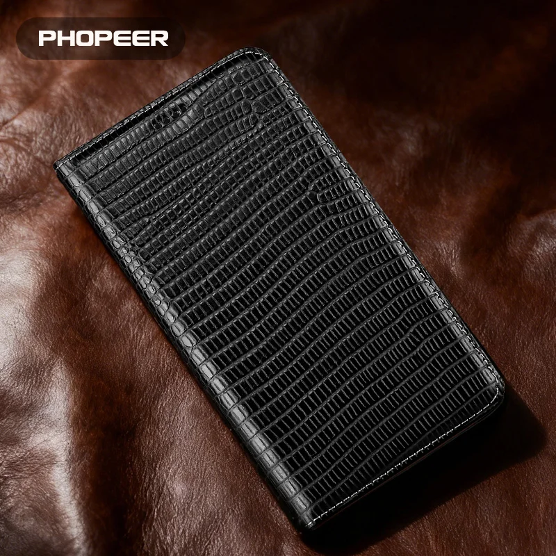 

Genuine Leather Phone Case for Huawei Pura 80 Pura 70 P60 P50 P40 P30 P20 P10 P9 Pro Plus Ultra Art Lite Classic Lizard Pattern