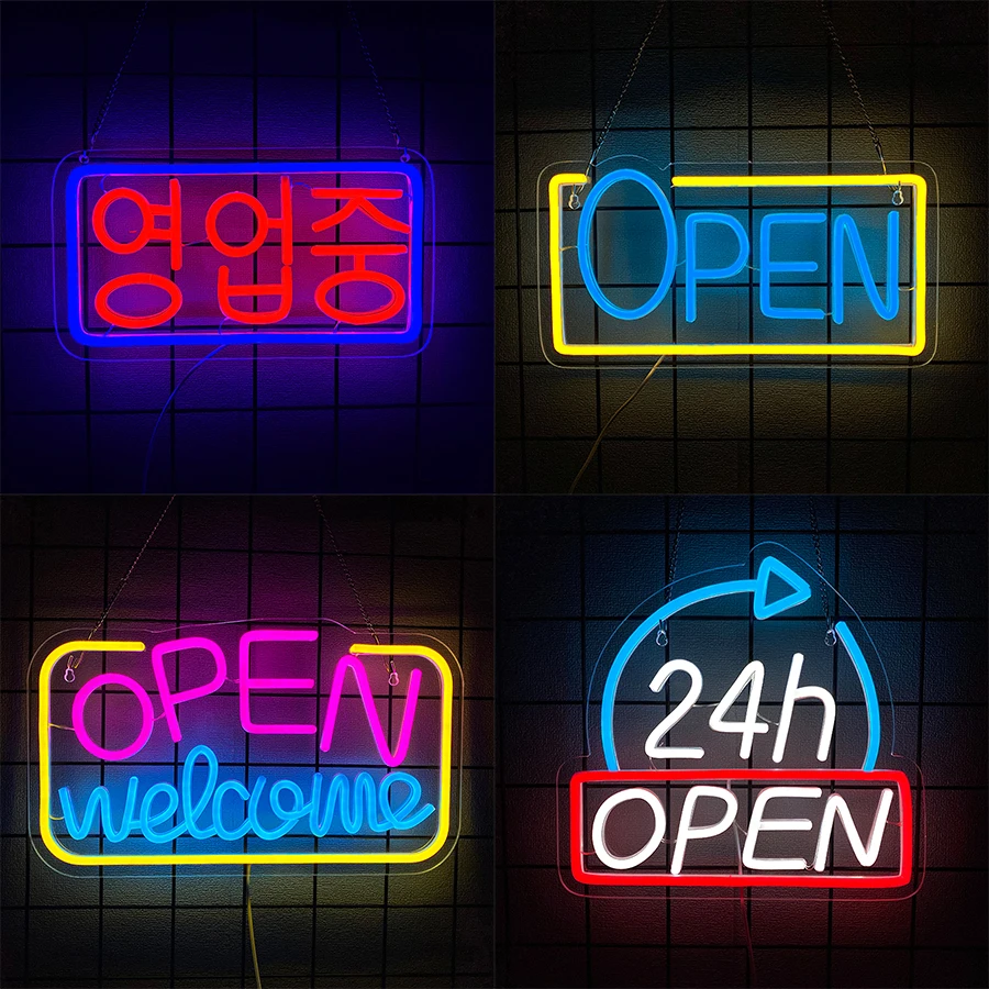 Decor Lighting Opening Hours - 24-Hour Open Led Neon Sign, Super
