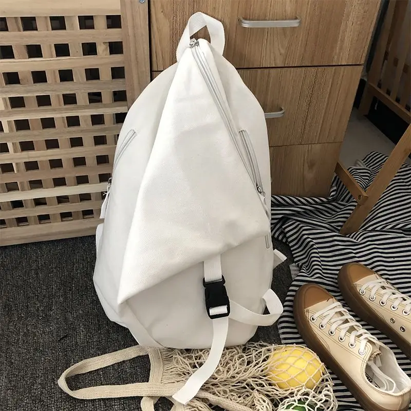 Unisex Solid Backpack Large Capacity Student Rucksack Shopping Bag College School Bag Book Bucket Bags High Street Travel Bags