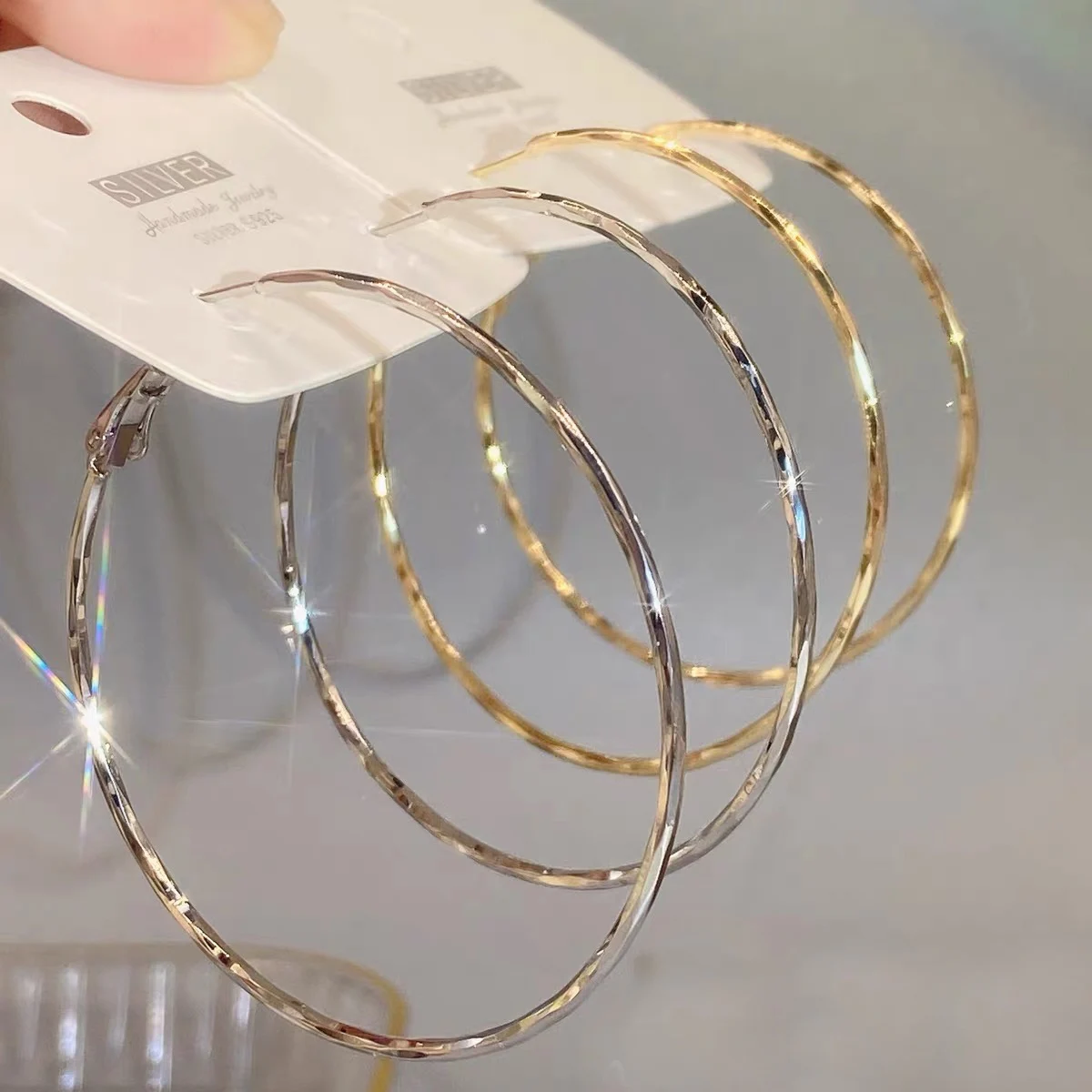 Large Circle Hoop Earring Gold Silver Color for Women Round Earrings Hoops Ear Rings Women Girl Birthday Jewelry Party Club Gift