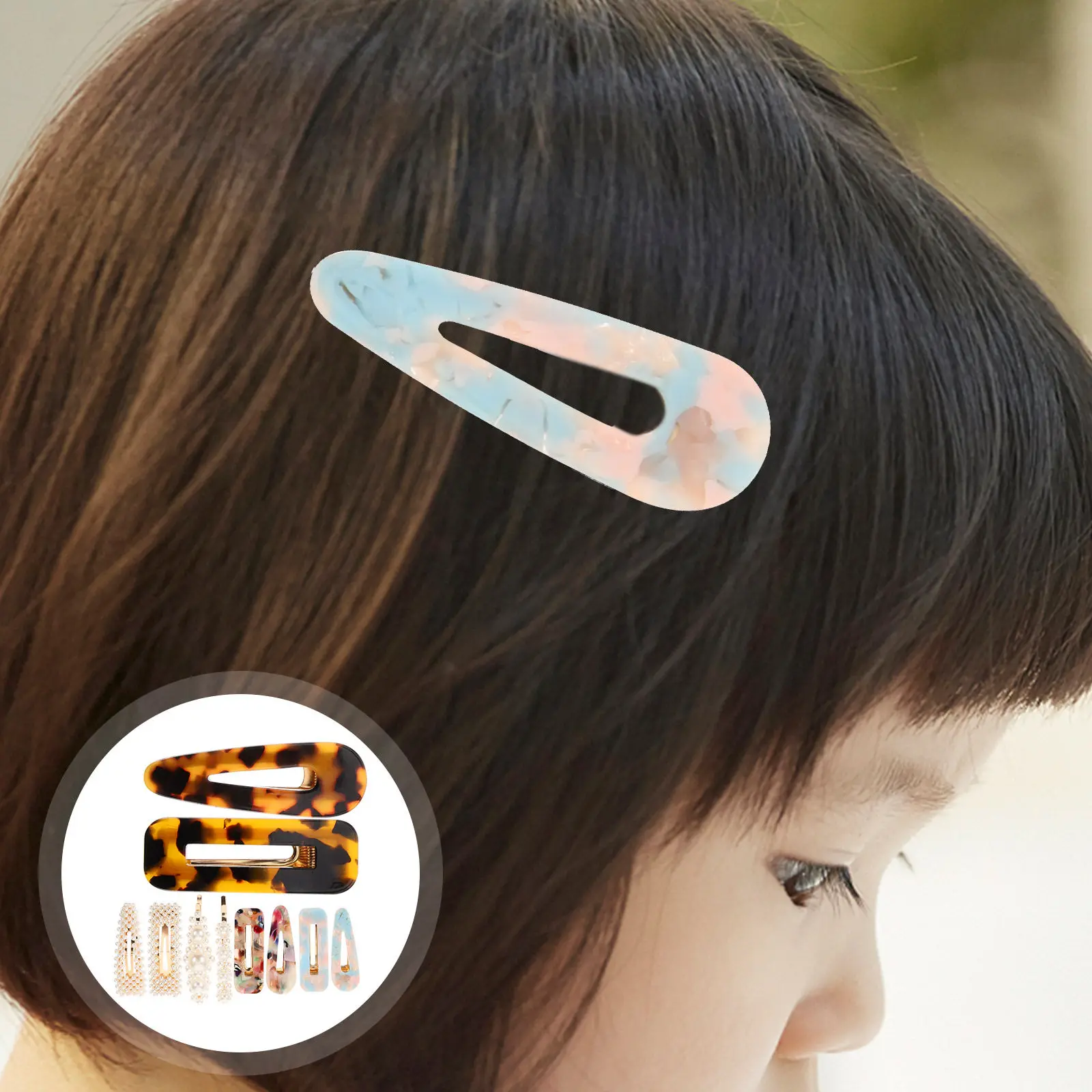 

Набор из 10 мраморных заколок для волос: акриловые, с надежным захватом, легко прикрепляются, подходят для любой прически, подарок для женщин и девушек