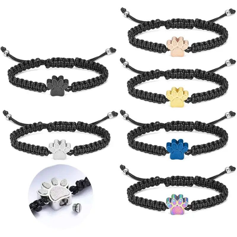 Bracelet ajustable en acier titane pour urne funéraire d'animaux, ouvrable, étanche, bijou souvenir pour poils d'animaux, cadeau commémoratif pour propriétaires de chiens et de chats