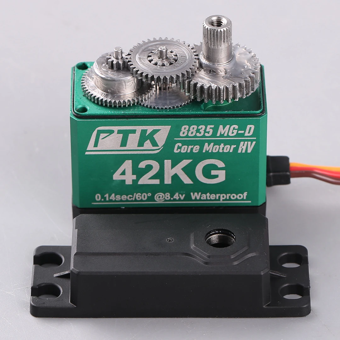 

PTK 8835MG-D Цифровой сервопривод с высоким крутящим моментом 42 кг для моделей радиоуправляемых автомобилей и самолетов с фиксированным крылом, зубы из нержавеющей стали