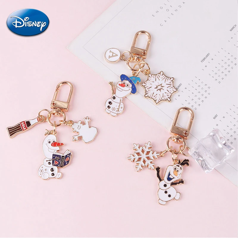 Disney Frozen Snowman Olaf Creative Cute Keychain Fashion Car Keys for Girls Pendant Women Trendy Bag Keyring Kids Small Gifts