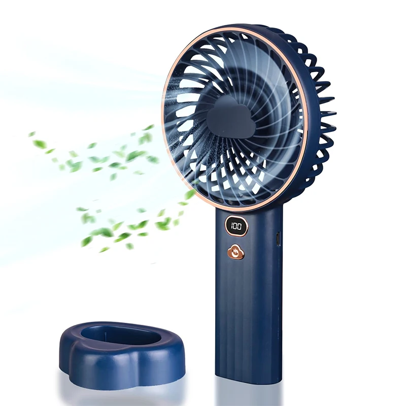 Portable Handheld Fan 10000mAh Rechargeable Personal Fan Mini Desk Fan with 5 Wind Speed LCD Digital Display