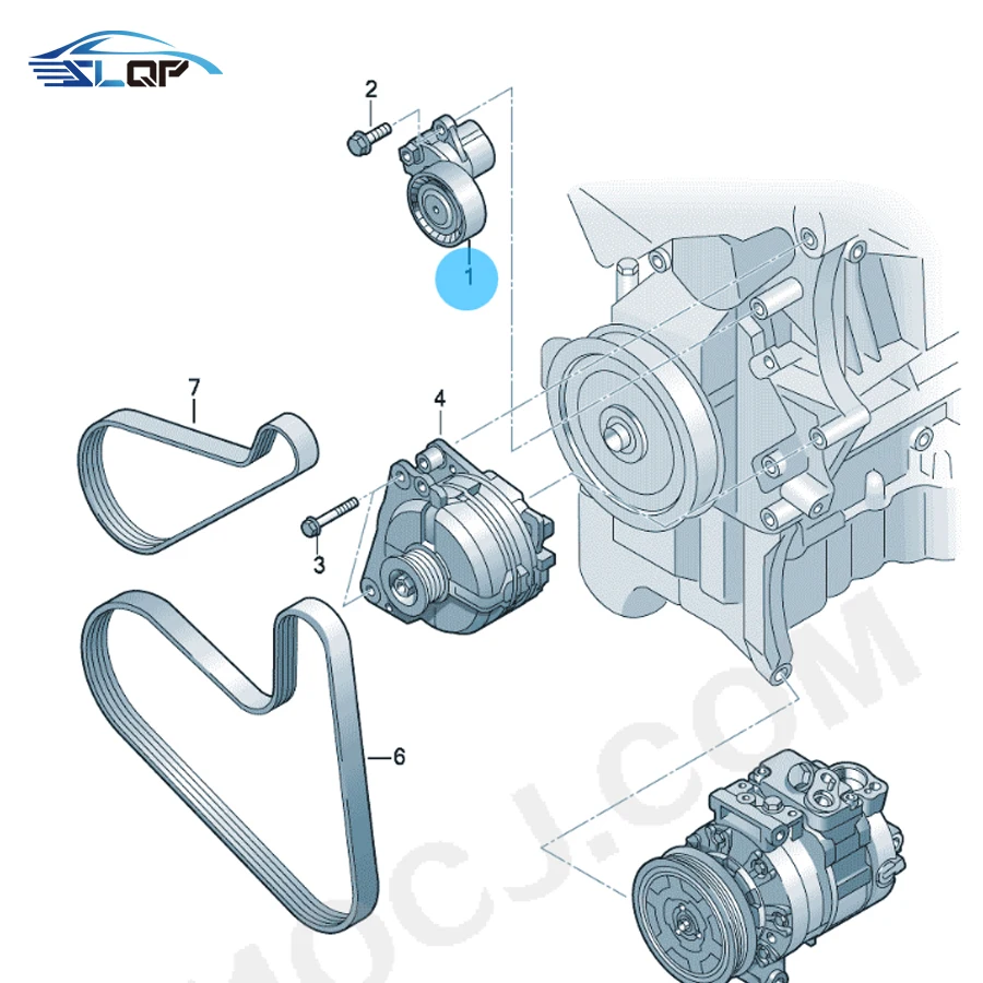 5291191500 Timing Kit Belt Tensioner Basic Type 6PK1005 04E145299P 04E145933AM For Golf Tiguan Caddy Tiguan Q2 A3
