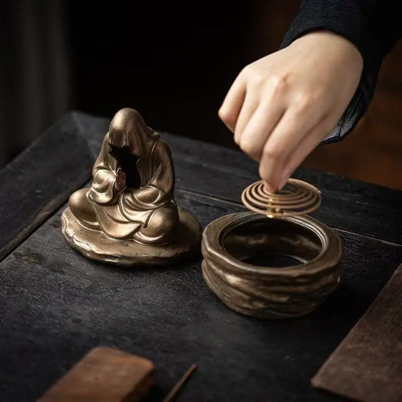 Traditional Ceramics Incense Stove Chinese Style Aesthetic Ornaments Decors Zen Home Office Incense Holder Fragrance Tool Crafts