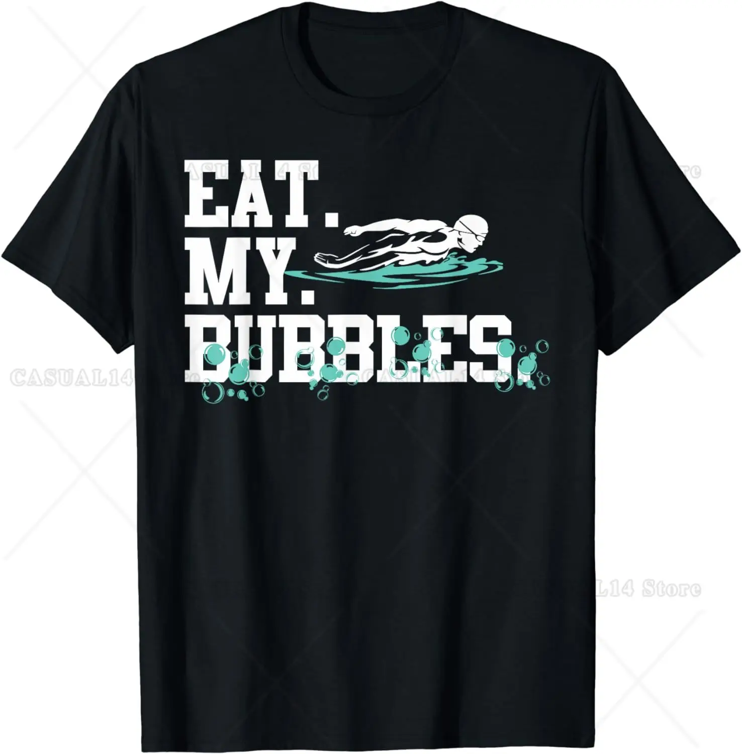 

Eat My Bubbles Funny Swimming Gift for Swimmer Swim Team Cotton T-Shirt Swimming Lover Vintage Streetwear All-match Tshirt Tops
