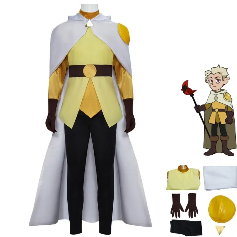 

Anime American TV Series Owl House Luz Hunter Cosplay Costume White Cloak Cape Uniform Full Set Man Halloween Carnival Suit