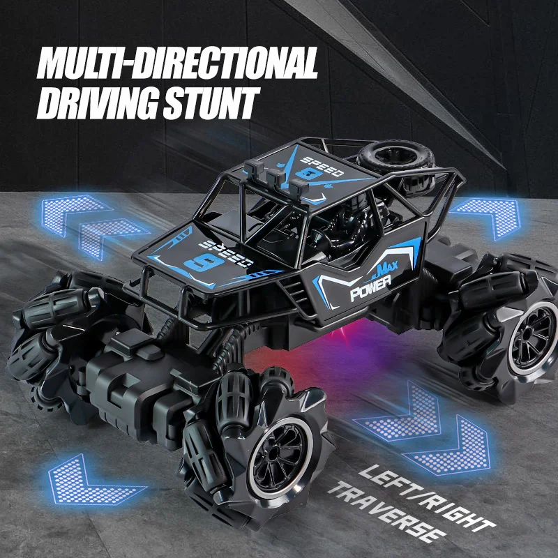 2.4G RC Stunt Car High-speed Cool Lights Remote Control Four-wheel Drive Climbing Racing 360 Degrees Rotaion Vehicle Toys Gifts