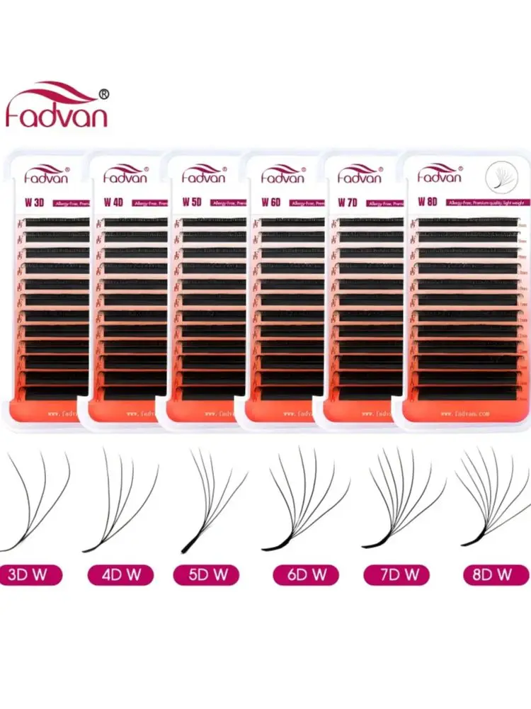 FADVAN 3D/4D/5D/6D/7D/8D W Shaped Extensions Lash Premade Fans Faux Mink Mix8-14mm Lashes Hand-made Natural Soft Linght Eyelash