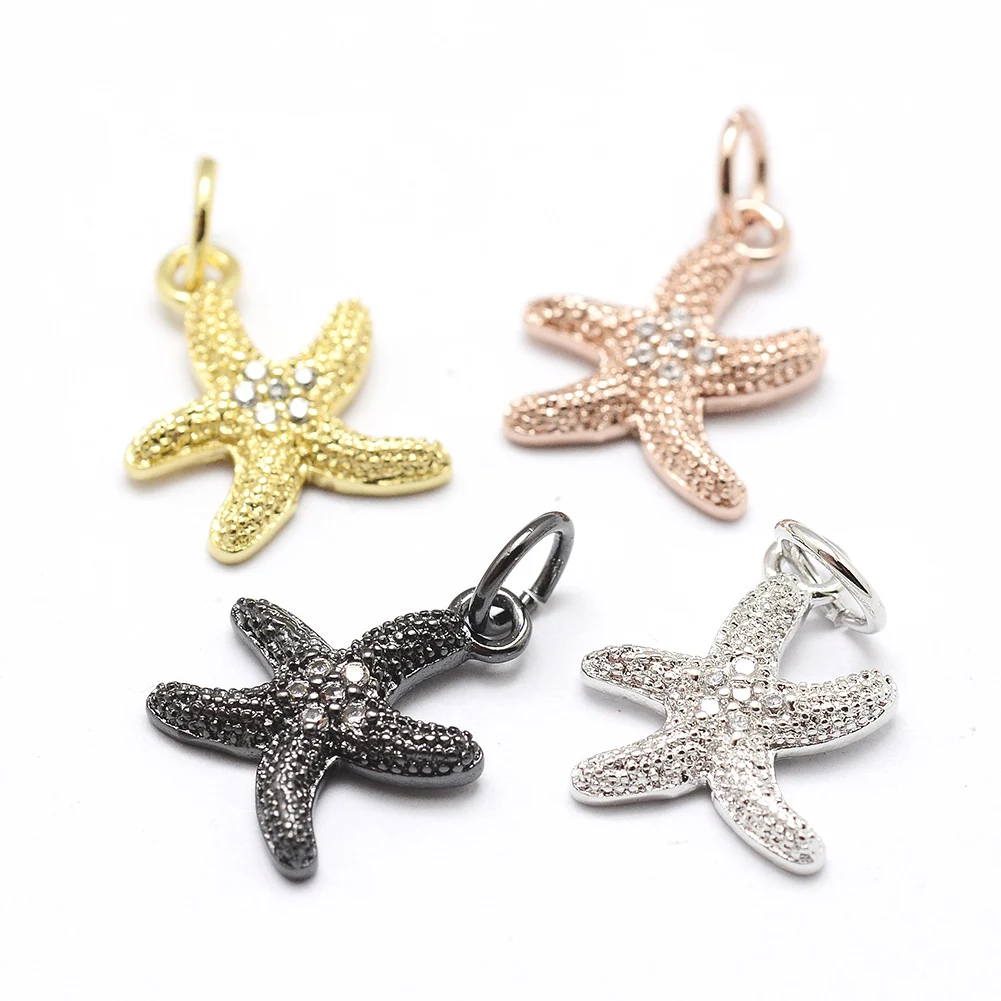 

10Pcs Charms Starfish Sea Stars Antique Colors Cubic Zirconia Pendants for Necklace Bracelet Earrings Handmade Jewelry Making