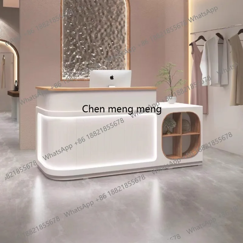 

Quality Drawers Reception Desks Elegant Service Curved Adult Reception Desks Light Luxury L Shaped Escrivaninha Office Furniture