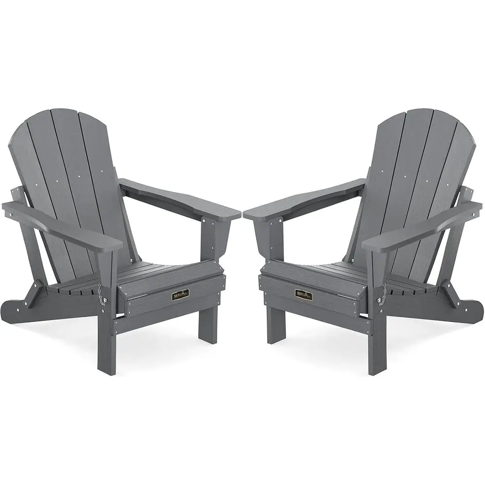 

2-Piece Patio Garden Folding Chair Set in Gray