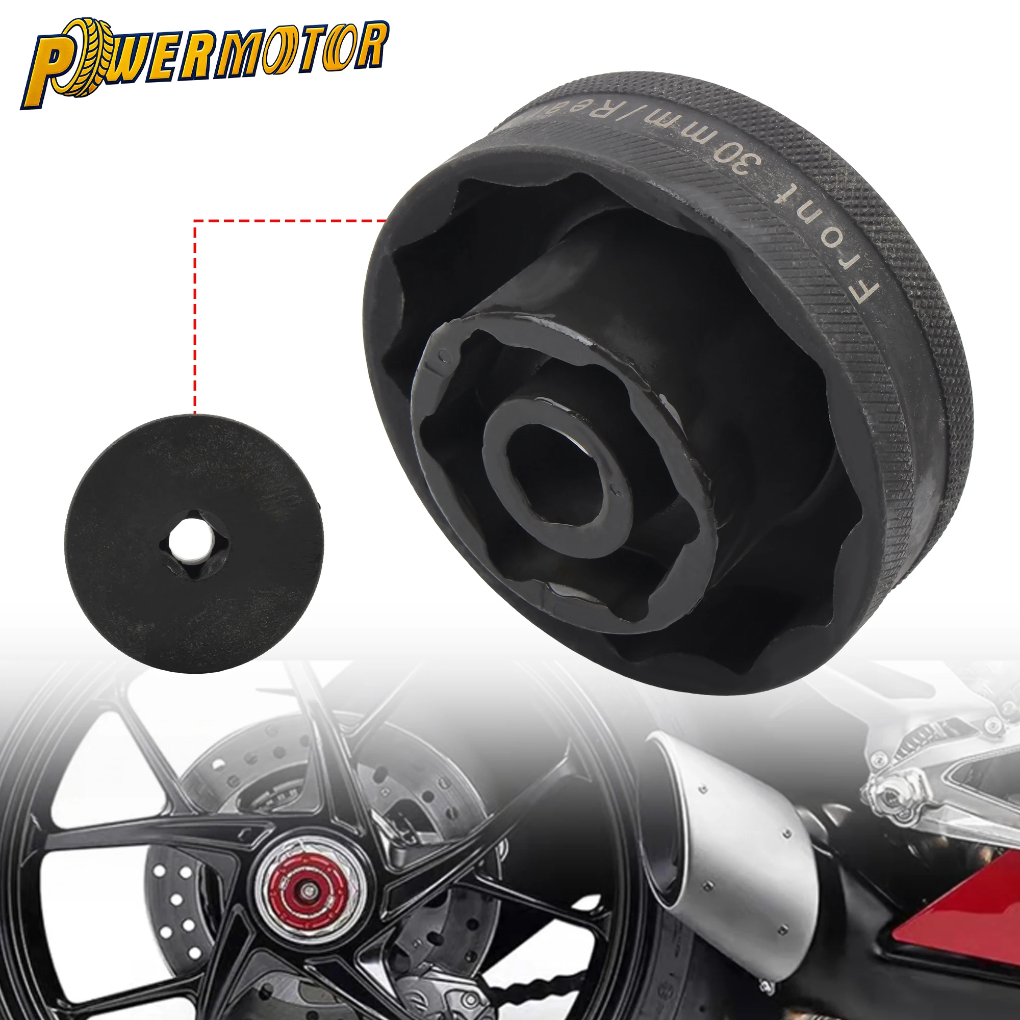 

Набор инструментов для снятия колесных гаек мотоциклов Ducati 1098, 1198, 1198S, 1200S, 1299: торцевые головки 30 мм и 55 мм, шестигранные головки, привод 3/8 дюйма