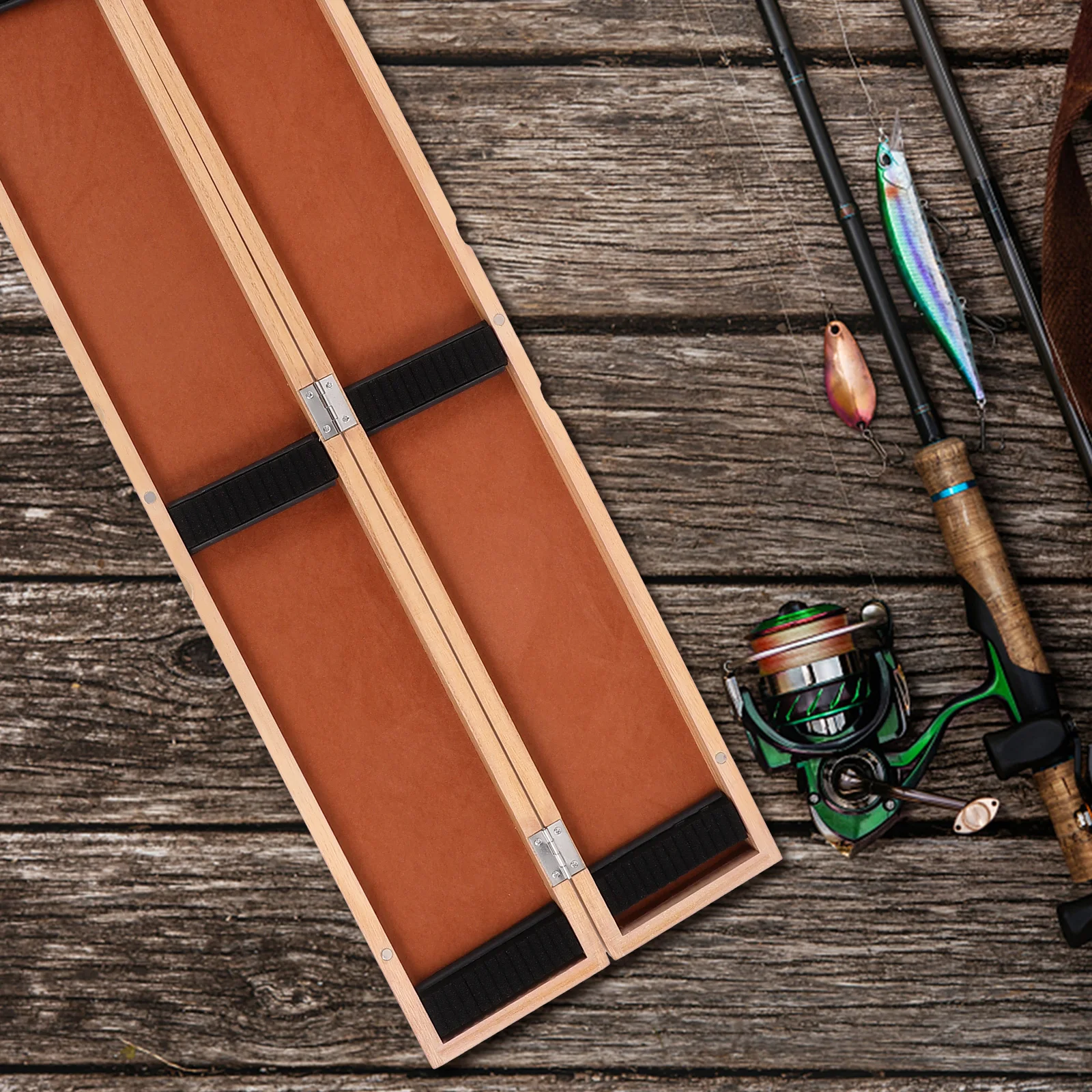 

Wooden Fish Float Box Fishing Floats Organizer Storage Tackle Boxes Fly Fishing Supplies Yellow Small Lightweight