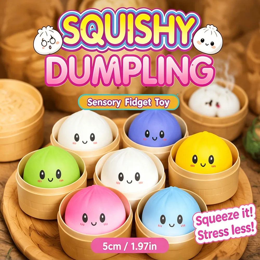 2026 Trendy Mystery Blind Box Simulated Steamed Bun Squishy Slow Rising Squeeze Anti Stress Portable Desk Accessory Gift view 3