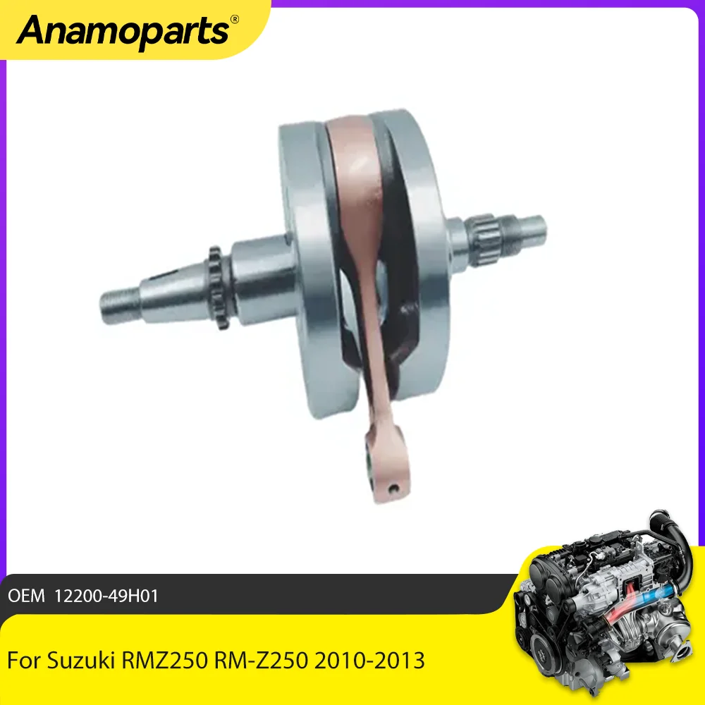 Motor Parts Crankshaft Assembly For Suzuki RMZ250 RM-Z250 2010-2013 12200-49H01 Engine Parts Connecting Rod Shaft Bearing