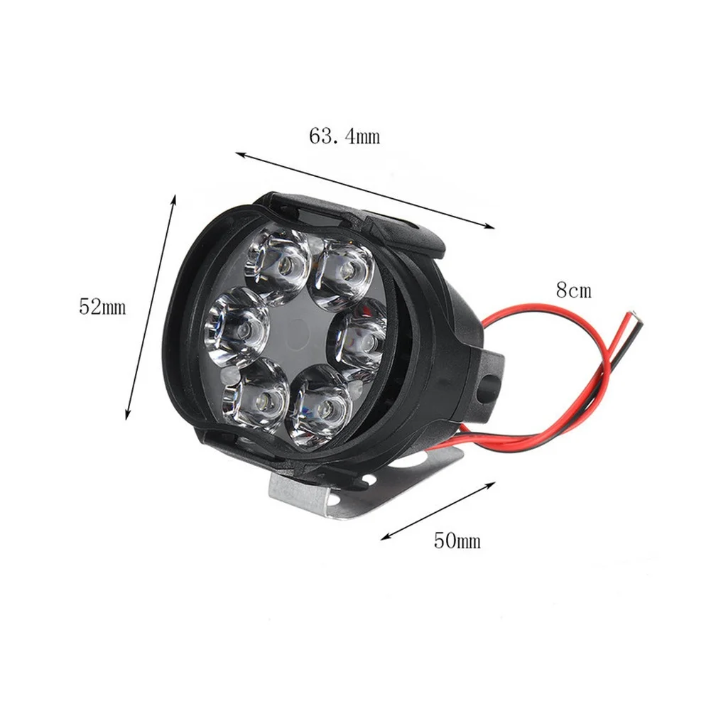 

12V 80V Motorcycle LED Headlight with 6 For SMD Bulbs 1200LM Bright IP65 Waterproof for Offroad Bikes and Construction Vehicles