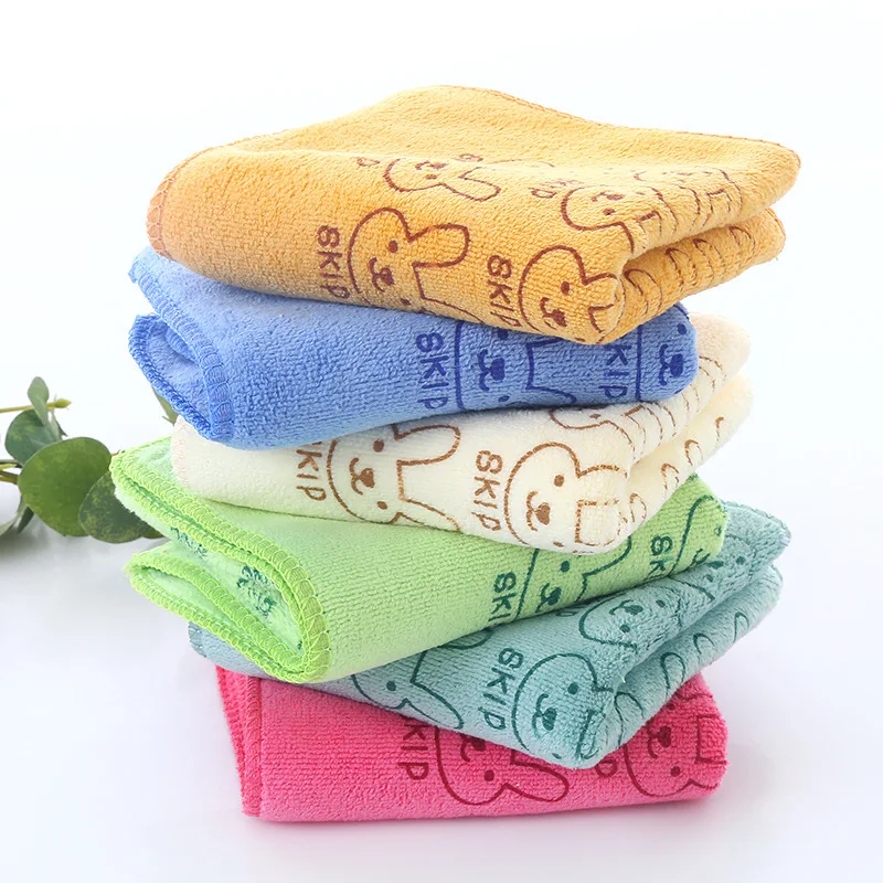 Dry Hair Towel Microfiber Brushed Thickened Cartoon Printed Towel 25*50cm Soft Absorbent Rabbit Face Towels Borduration