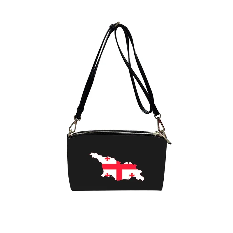 Georgia flag PU Crossbody Bag 2023 New Women's Fashion Shoulder Bag Minimalist Small Square Bag for Women