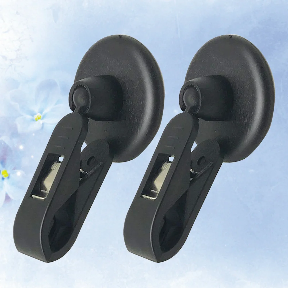 2pcs Self-adhesive Vehicle-mounted Door Access Control Holder Multi-function Clip 360 Degree Rotation Bill Holder (Black)