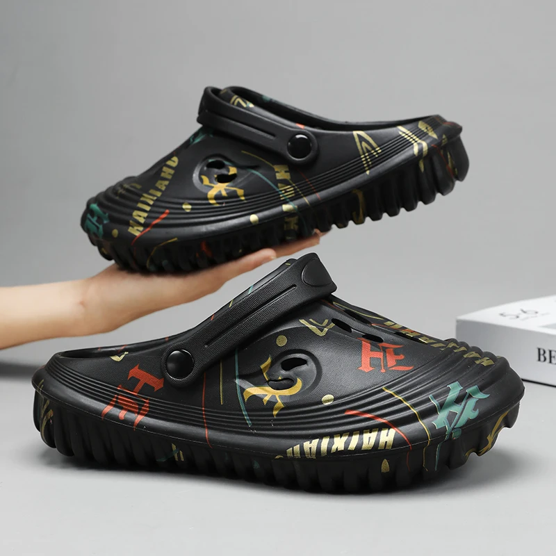 

Yeezy/Летние мужские сандалии больших размеров, сабо, уличные садовые сабо, обувь с отверстиями, мужская повседневная обувь, обувь для воды, удобные домашние мягкие тапочки