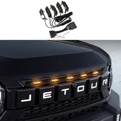 for T2 Jetour Traveler grille yellow light LED buckle non-destructive automotive accessories sticker modification decorative