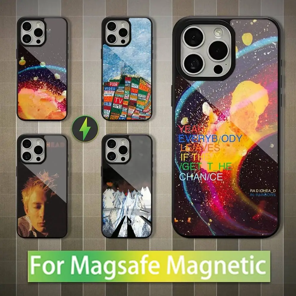 

R-Radiohead R-Rainbow Band Phone Case For iPhone 16,15,14,13,12,11,Pro,Max,Plus,Mini,Magsafe,Magnetic Wireless Charging Case